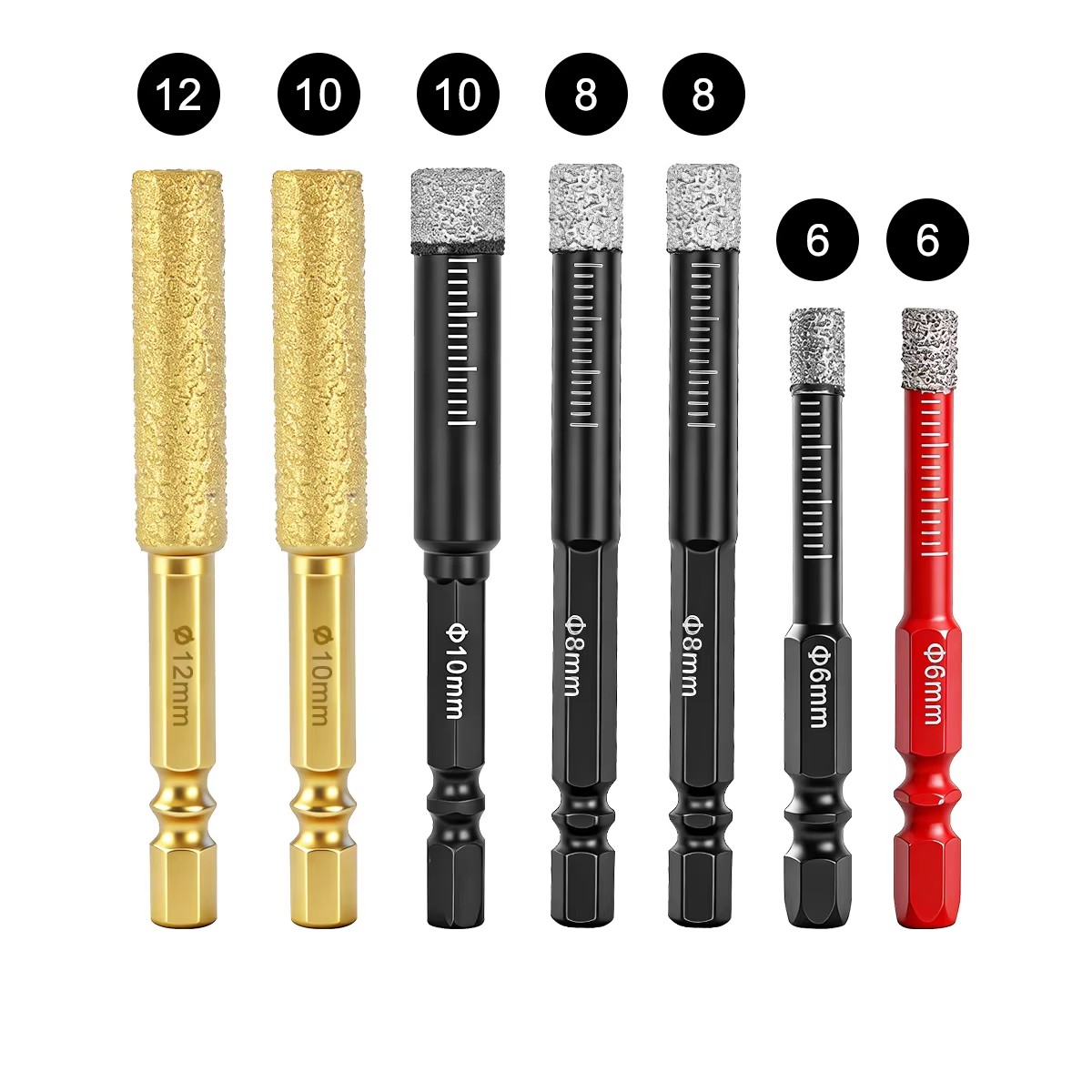  7PCS 6-12MM Vacuum Brazed Dr - đánh giá và giá Drill Bit Set