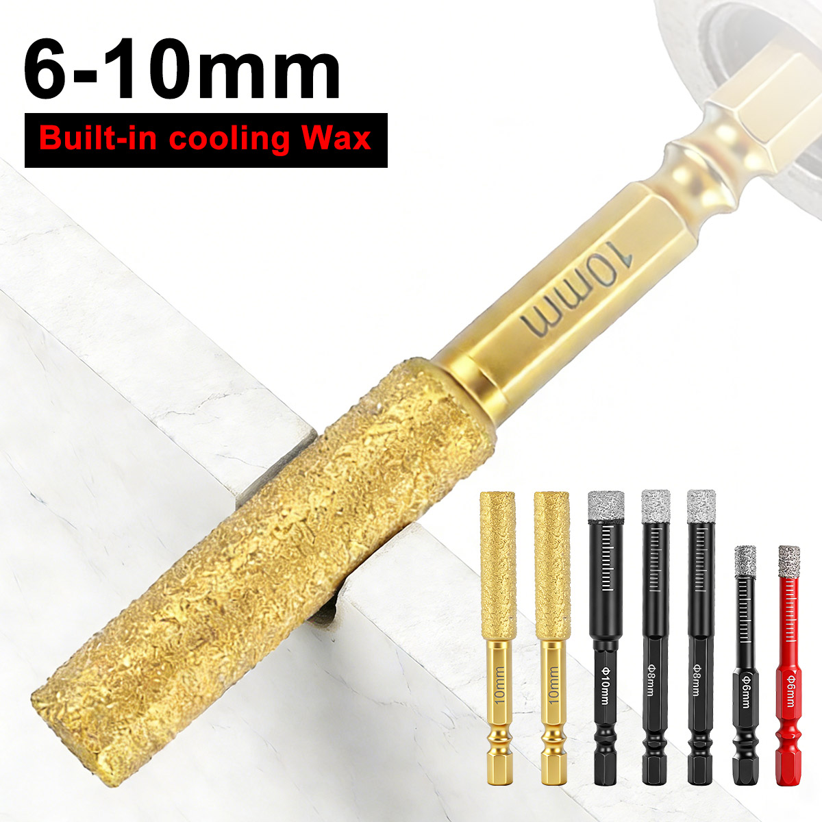  7PCS 6-12MM Vacuum Brazed Dr - đánh giá và giá Drill Bit Set