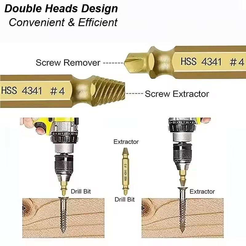 Damaged Broken Screw Extractor - đánh giá và giá Drill Bit Set